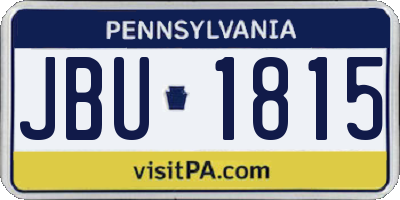 PA license plate JBU1815