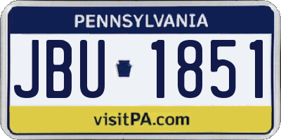 PA license plate JBU1851