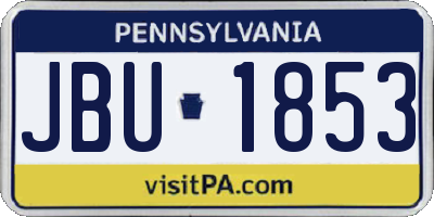 PA license plate JBU1853