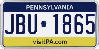 PA license plate JBU1865