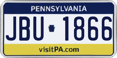 PA license plate JBU1866