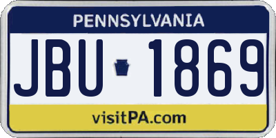 PA license plate JBU1869