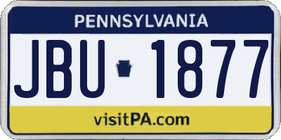PA license plate JBU1877