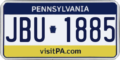 PA license plate JBU1885