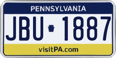 PA license plate JBU1887