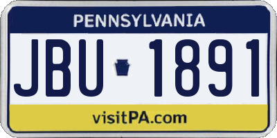 PA license plate JBU1891
