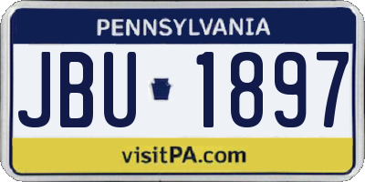 PA license plate JBU1897