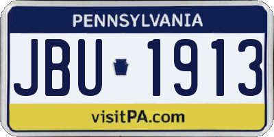 PA license plate JBU1913