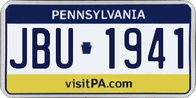 PA license plate JBU1941