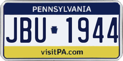 PA license plate JBU1944