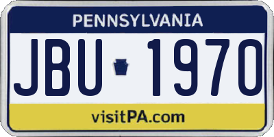 PA license plate JBU1970