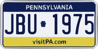 PA license plate JBU1975
