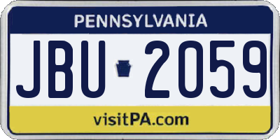 PA license plate JBU2059