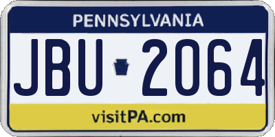 PA license plate JBU2064