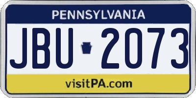 PA license plate JBU2073