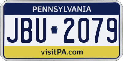 PA license plate JBU2079