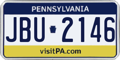 PA license plate JBU2146