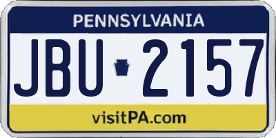 PA license plate JBU2157