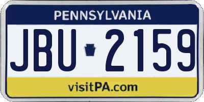 PA license plate JBU2159
