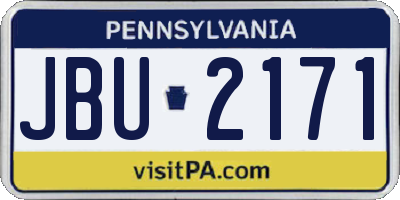PA license plate JBU2171
