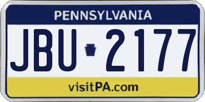PA license plate JBU2177