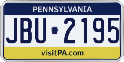 PA license plate JBU2195