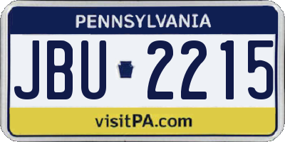 PA license plate JBU2215