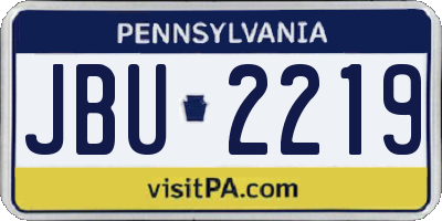 PA license plate JBU2219