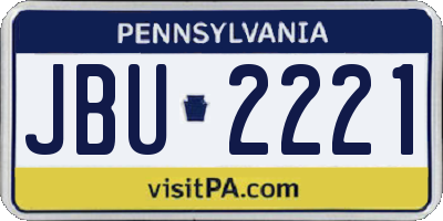 PA license plate JBU2221