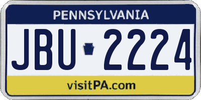 PA license plate JBU2224