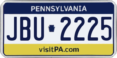 PA license plate JBU2225