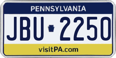 PA license plate JBU2250