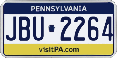 PA license plate JBU2264