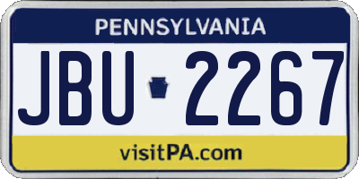 PA license plate JBU2267