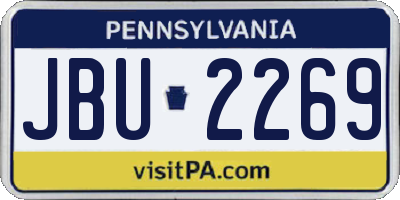 PA license plate JBU2269
