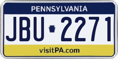 PA license plate JBU2271