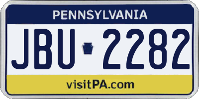 PA license plate JBU2282