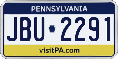 PA license plate JBU2291