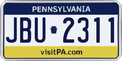 PA license plate JBU2311