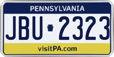 PA license plate JBU2323