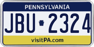PA license plate JBU2324