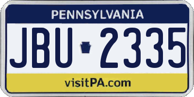PA license plate JBU2335