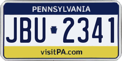 PA license plate JBU2341