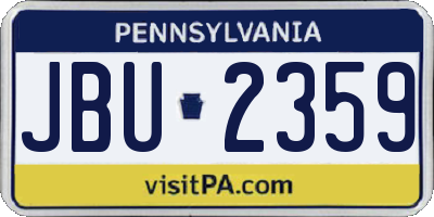 PA license plate JBU2359