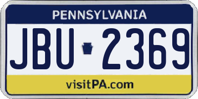 PA license plate JBU2369