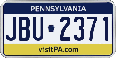 PA license plate JBU2371