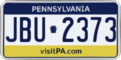 PA license plate JBU2373
