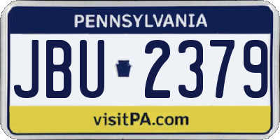 PA license plate JBU2379