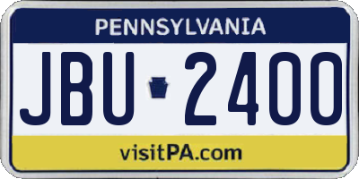 PA license plate JBU2400