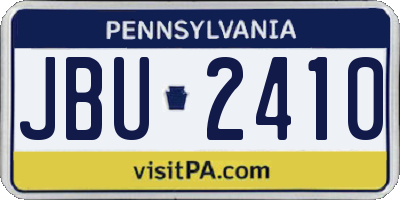 PA license plate JBU2410